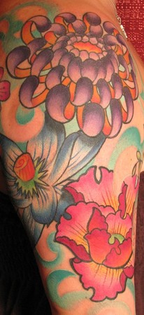 Looking for unique  Tattoos? Hell City Flower Half Sleeve